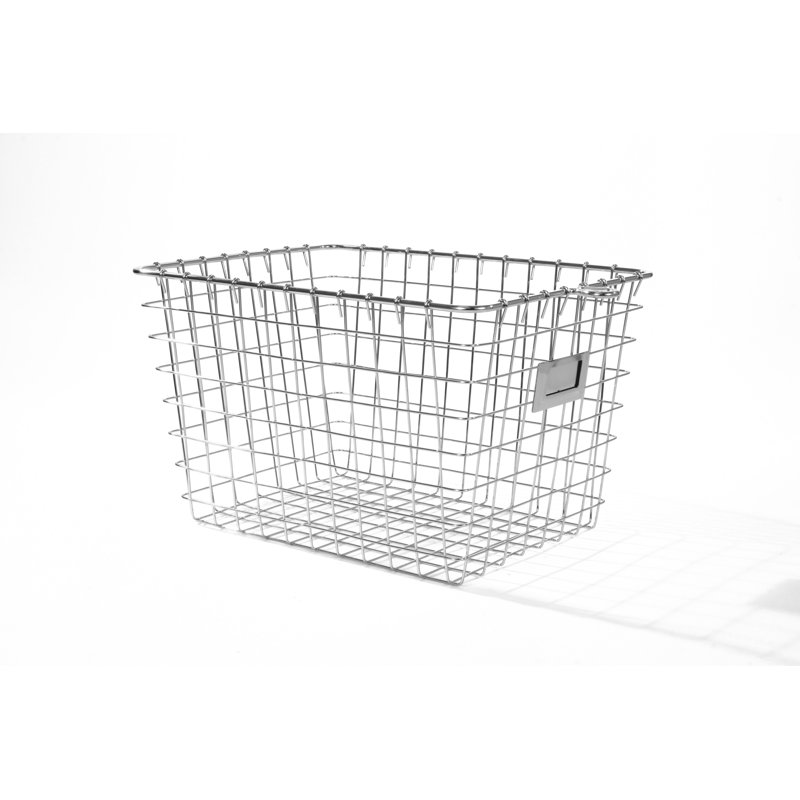 Panier en métal / métal Albie, Chrome, H 8 po x l 9 po x P 12,5 po, 1