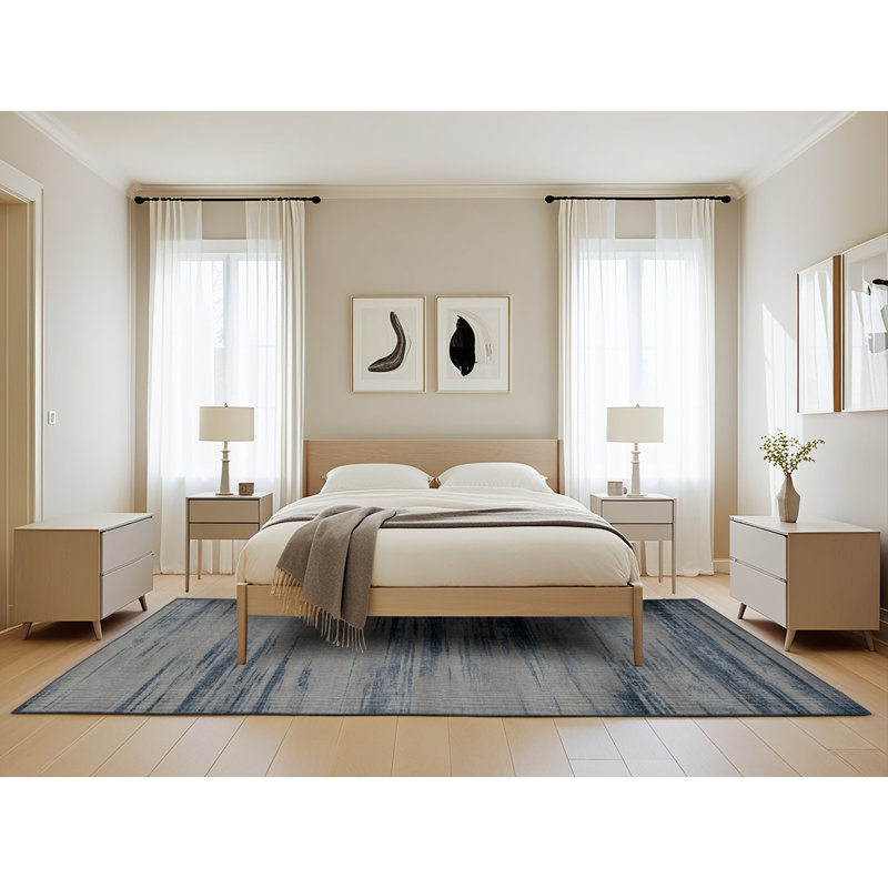 Tapis abstrait gris lavable à la machine, Rectangle de 5 pi x 8 pi