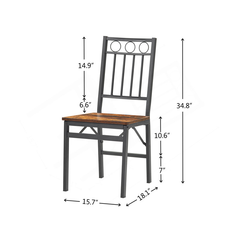Chaise rétro pliante en métal et bois