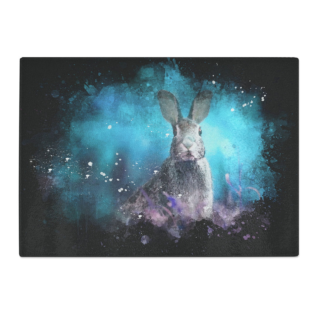 Tempered Glass Curious Hare Chopping Board