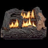 HearthSense Ventless Dual Fuel Gas Log Set, 30,000 BTU, Manual Control - Model# VFL18M