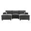 Canapé modulaire 86,5 po en forme de U avec poches de rangement et 2 repose-pieds mobiles, canapé en nuage de chenille 5 places-205142935
