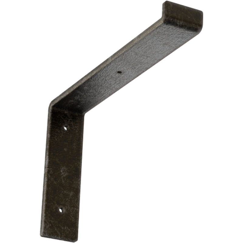 Support de tablette en acier, H 7 po x l 2 po x P 12 po, Argenté antique chaleureux