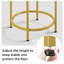 Round Side Table With Metal Frame & Glass Top-646176538