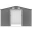 Abri de jardin métallique verrouillable de 3 x 2,4 m (10 x 8 pi), fini gris, avec fondation.