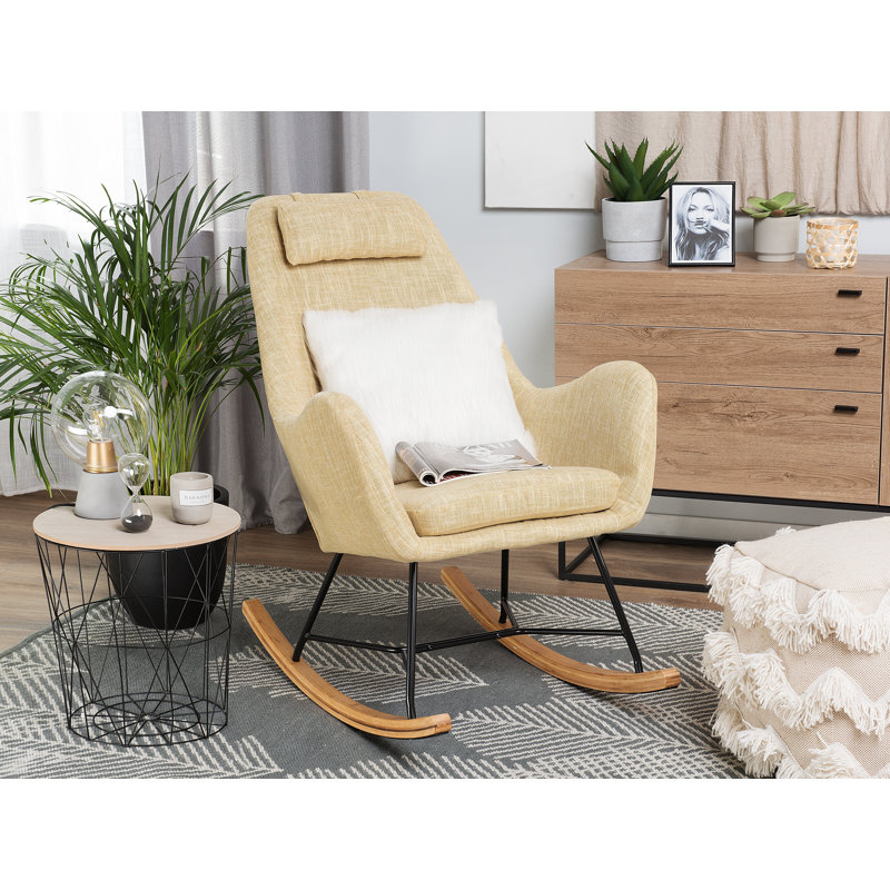 Aderyn Upholstered Rocking Chair, Yellow