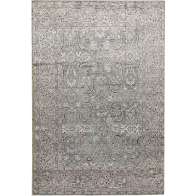 Wool Oriental Area Rug in Gray