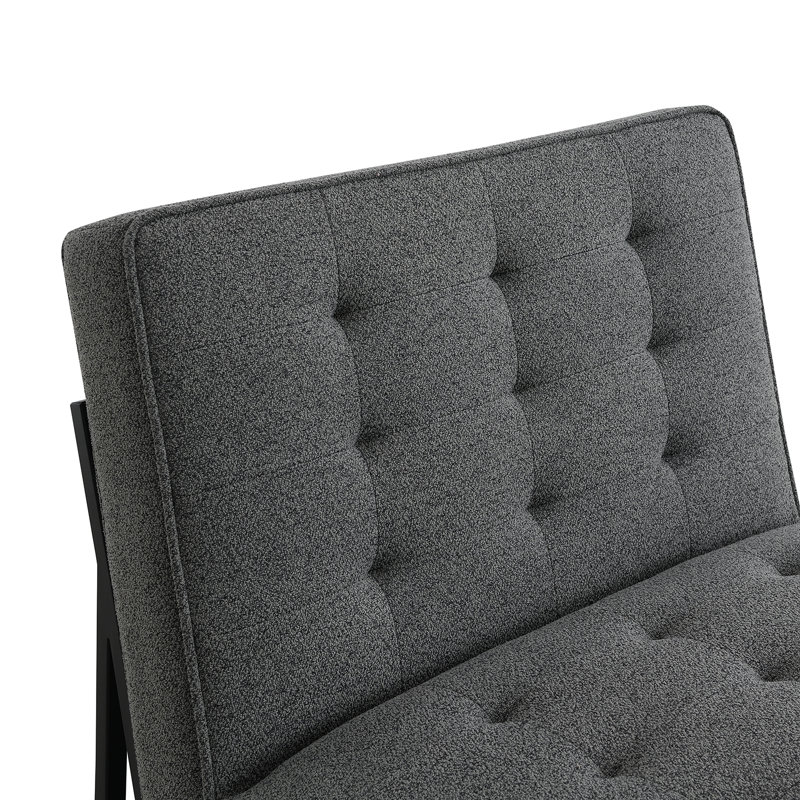 Upholstered Slipper Chair, Gray 100% Polyester