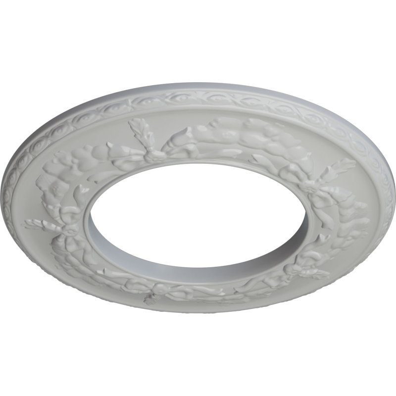 Médaillon de plafond Endurathane Salem, P 13 1/4 po x P 7 1/8 po x P 7/8 po (convient aux auvents jusqu'à 7 1/8 po), fini givré peint à la main
