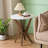 Jahey Wooden Crossed Legs Round End Table with Smooth Top and Sturdy Four-Leg Base-451479461-405810444