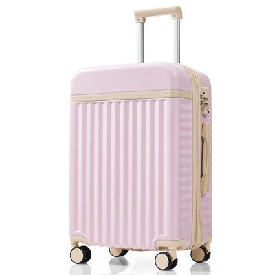 Luggage Set Of 3, 20Inch With USB Port, Front Opening Design Airline Certified Carry On Luggage, ABS Hard Shell Luggage With Spinner Wheels,Khaki