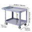 Utility Cart, 550 lbs Capacity, 2 Tier Service Cart with 360° Swivel & Fixed Wheels (2 with Brakes), Heavy Duty Plastic Rolling with Storage Tray, Tool Storage for Garage Warehouse Workshop Gray