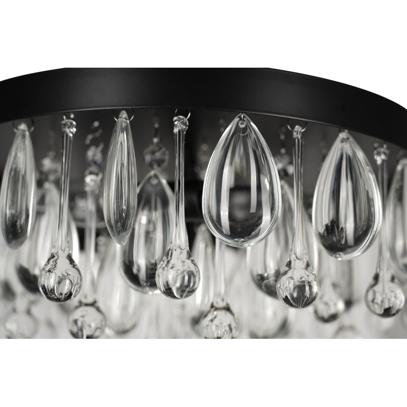 Cascade 3-Light Flush Mount - Black, Matte Black