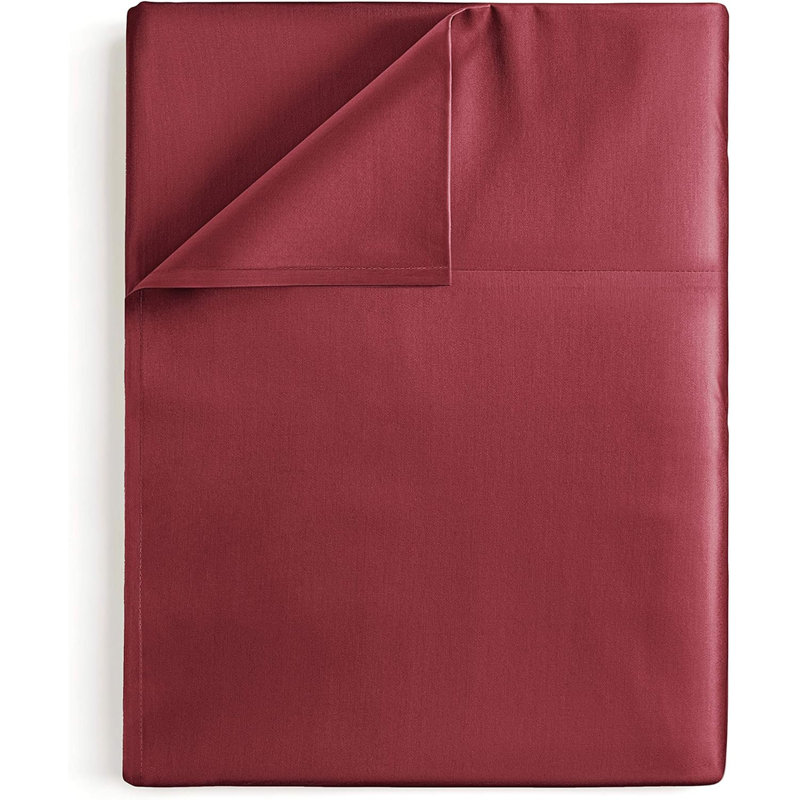 Soft Flat Sheet – Cooling, Breathable & Wrinkle Free Top Sheet, Twin, Burgundy
