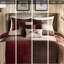 Édredon rouge 7 pièces pour très grand lit - microsuède, pièces de chambre en microsuède invitant, élégant