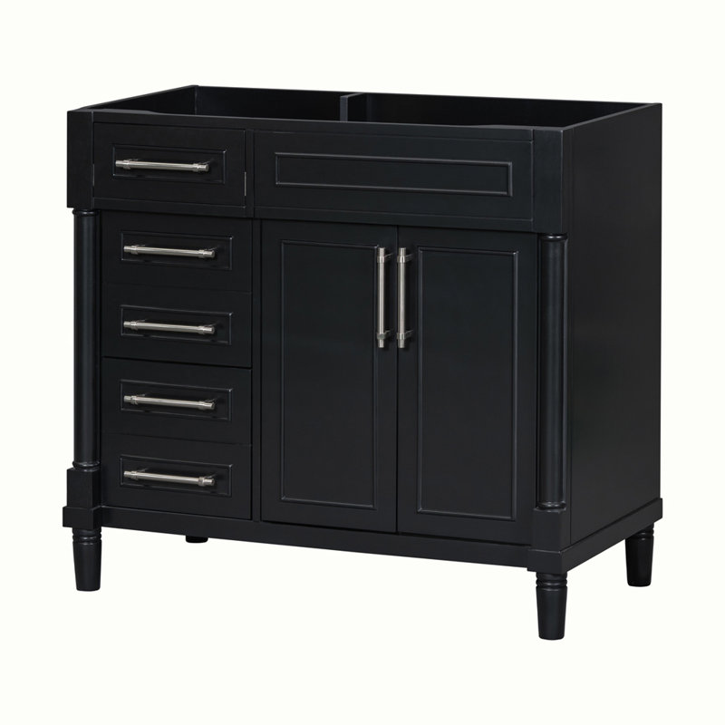 Freestanding Bathroom Storage Cabinet with 2 Drawers and a Tip-out Drawer