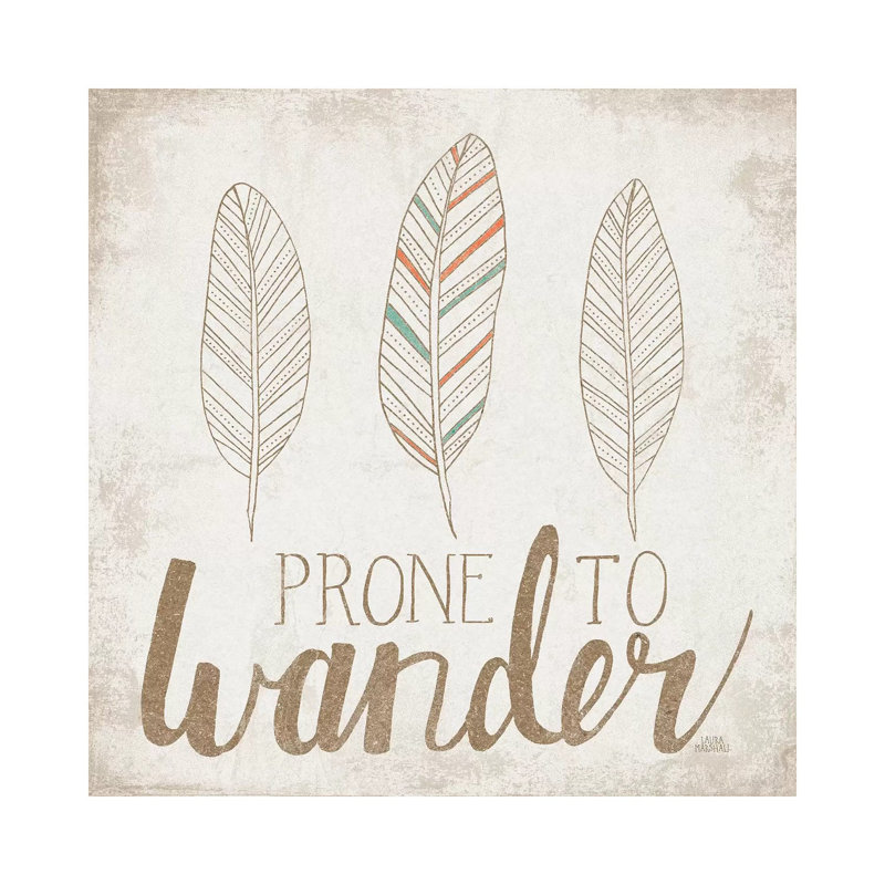 Prone To Wander, Beige by Laura Marshall - Wrapped Canvas Print, 45.72 cm H x 45.72 cm W x 1.91 cm D