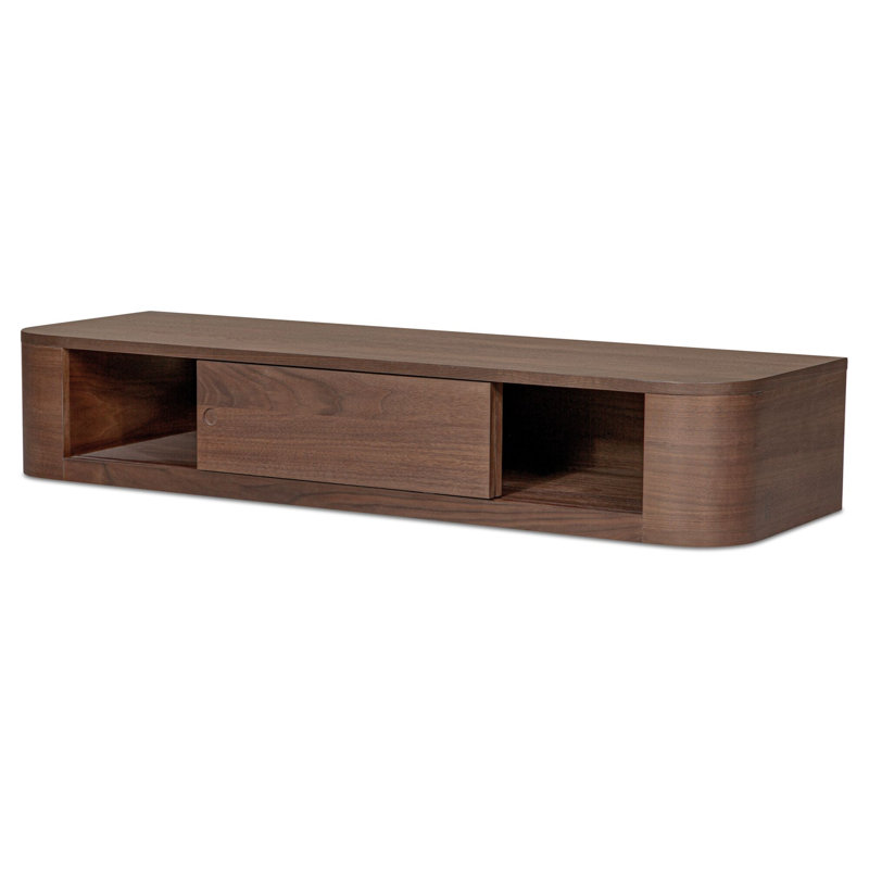 Console ronde noyer flottant, Brun