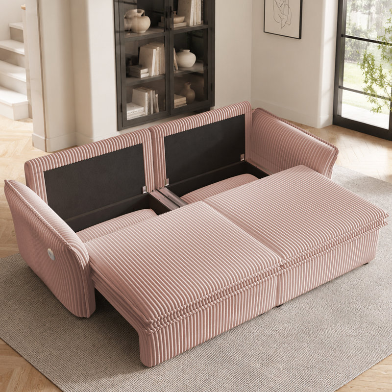 Canapé-lit 85 po Corduroy, Pink