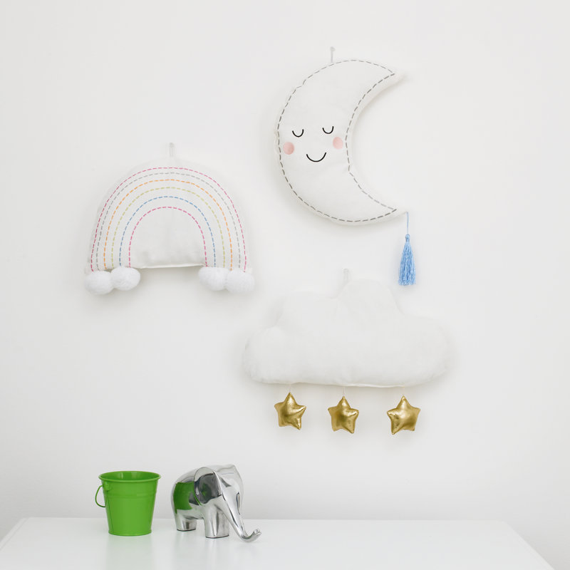 Décoration murale sculptures nuage avec étoiles 3d