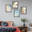 «Watercolor Forest Tree Landscape Collage», ensemble de 4 impressions murales géométriques abstraites encadrées sur papier, impression de 4 pièces-93012295-93012298