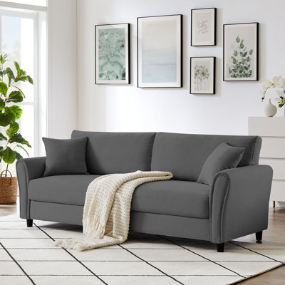 Davidjoseph 84.25" Linen Flared Arm Sofa