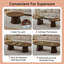 Table basse en bois ronde en bois, flexible et extensible, multifonctionnelle et peu encombrante, conception ovale tendance et pieds de table à lattes, table à thé ou bureau, table de salon moderne