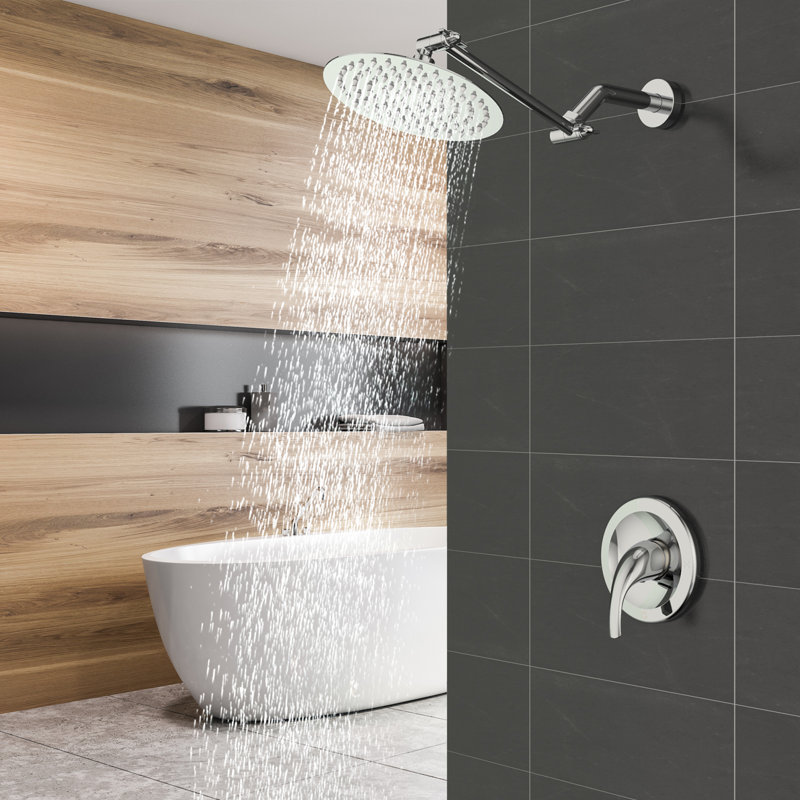 Système de douche complet avec valve brute, Gris