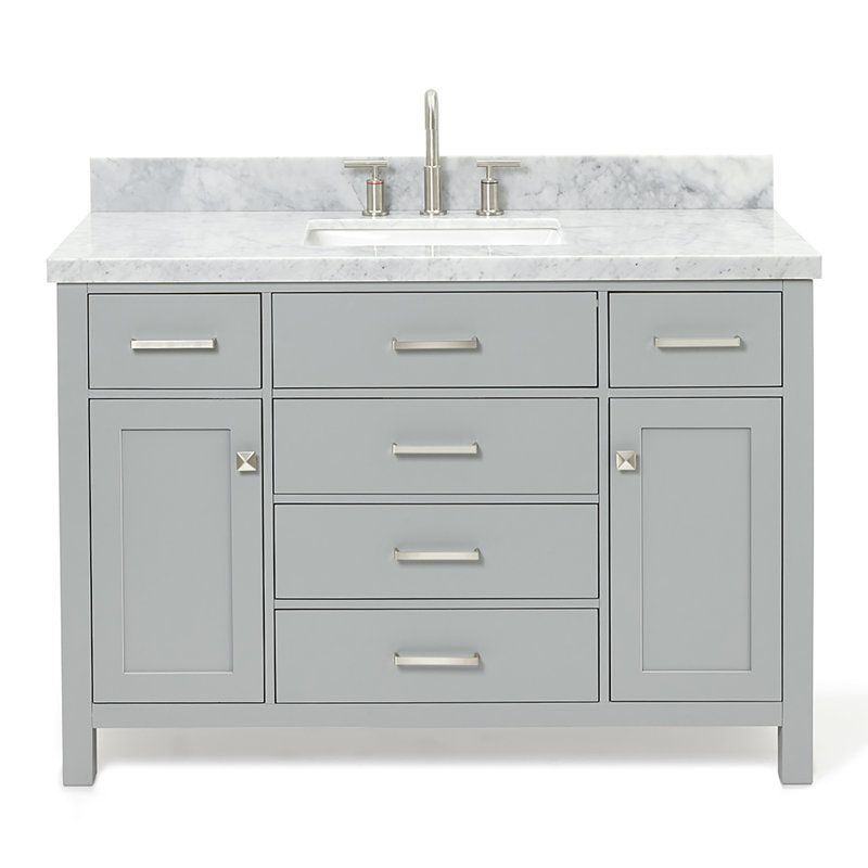 Ensemble de meuble-lavabo simple 49 po Abbate, gris
