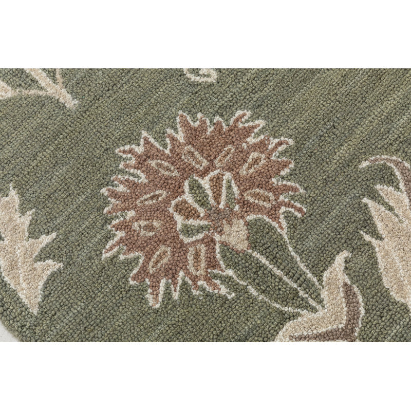 Delilah Hand Tufted Wool Indoor Rug, 2'6x8', Green