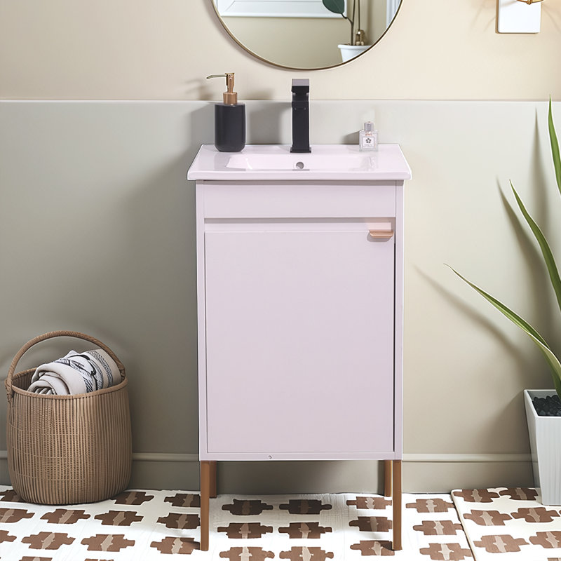 Ensemble de meuble-lavabo simple blanc 18 po