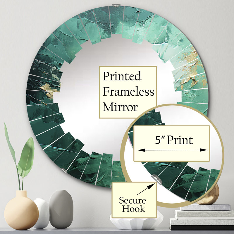 Eddysville - Miroir mural moderne rond, 24 po x 24 po