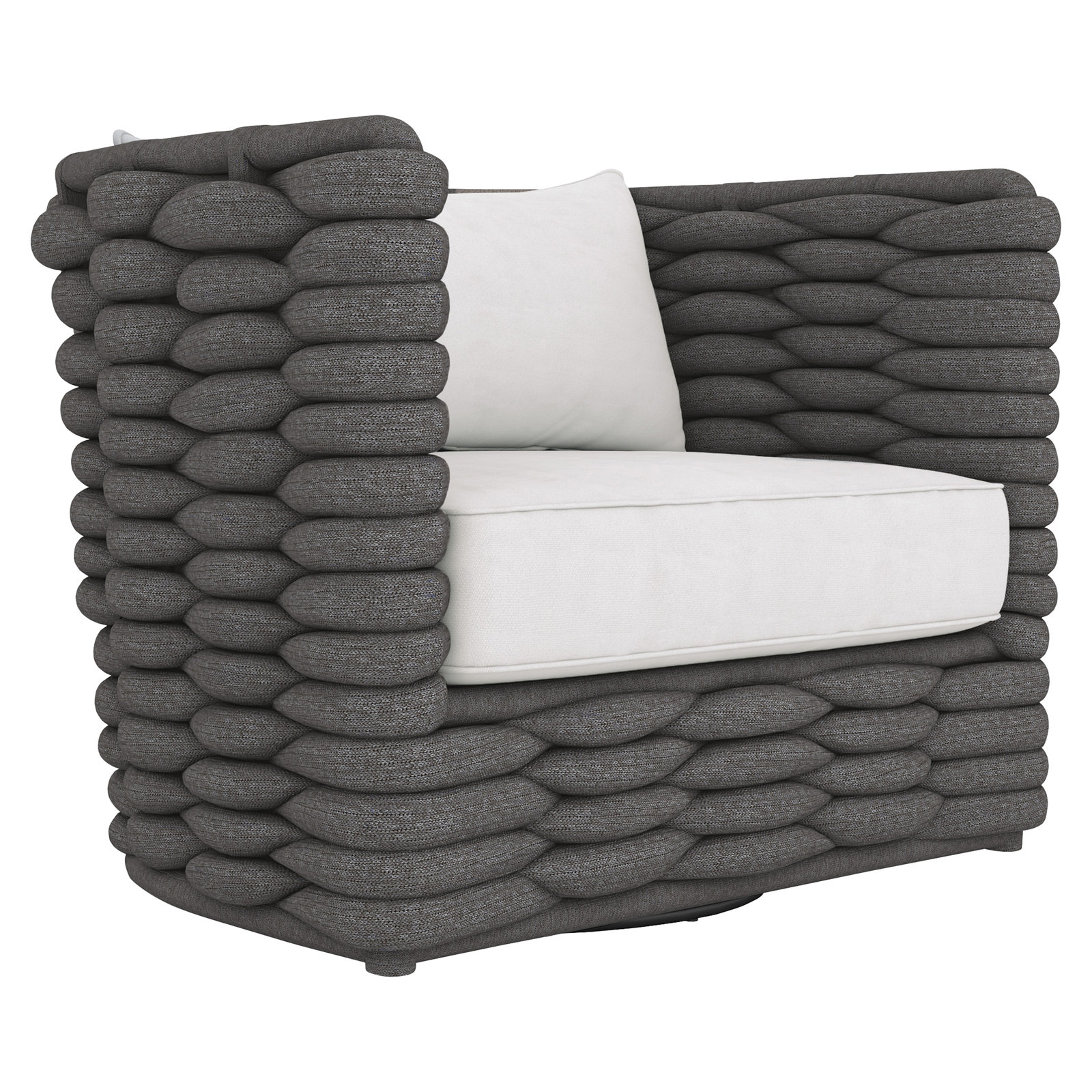 Bernhardt Wailea Outdoor Swivel Chair, Dark Gray