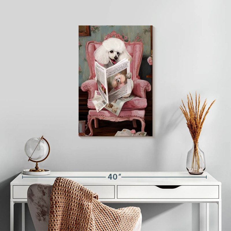 Brampt Poodle Reading News, 24" H x 16" W