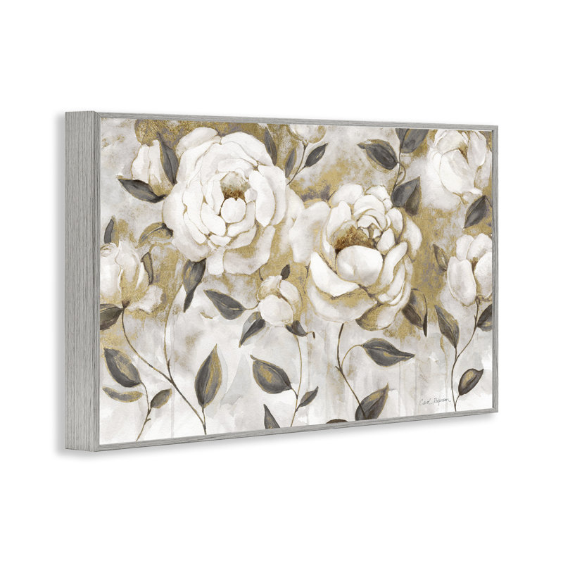 Giclée encadrée de fleurs chaudes et neutres, design par Carol Robinson, H 16 po x l 24 po, Estampe numérique Farmhouse