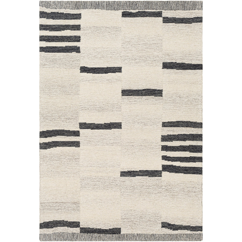Granada Broken Stripe Wool Hand Made Area Rug, Rectangle 122 x 183 cm