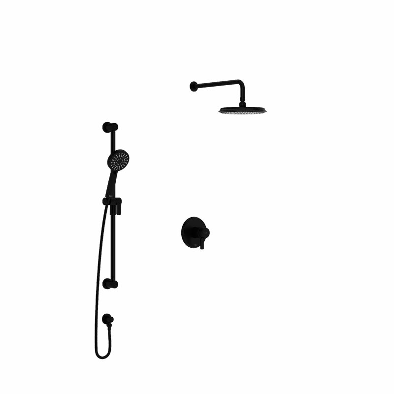 Pressure Balanced Complete Shower System with Rough-in Valve, Black