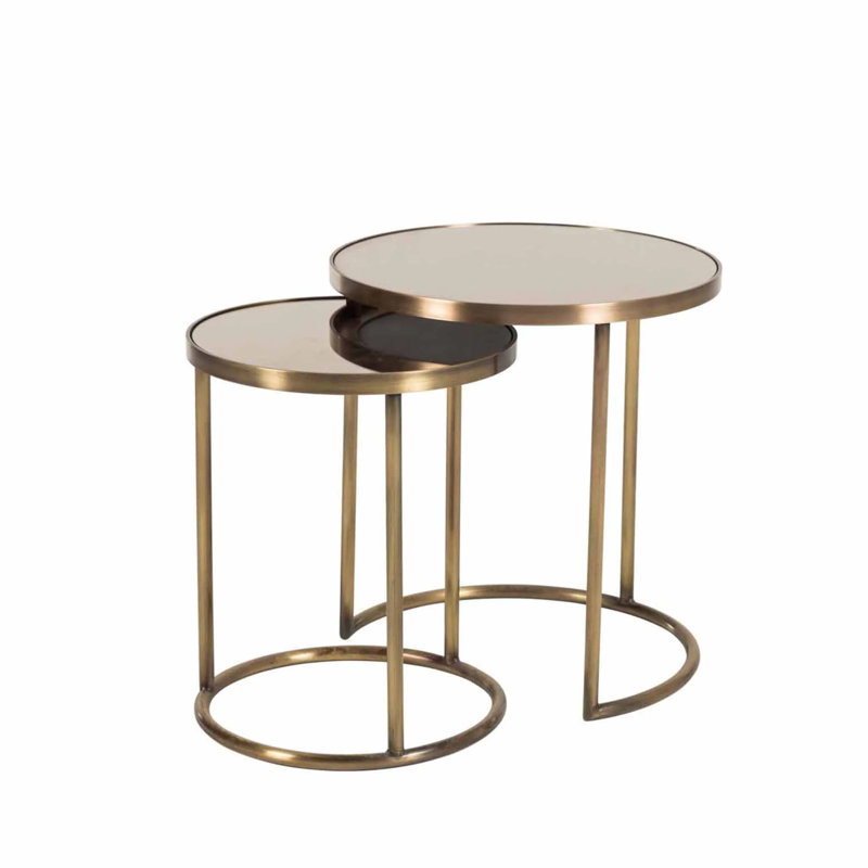 Aryav Glass Top Nesting Tables