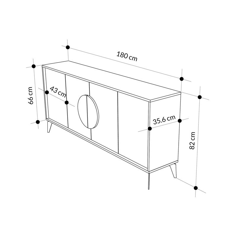 Console moderne avec pieds en métal 70,9 x 32,3 x 14,0 pouces | 100% panneau de particules enduit de mélamine, épaisseur: 0,7 pouce | Élégantes couleurs de grès et d'Hitit, montables au mur, conception démontée, parfaites pour les solutions de décoration et de rangement scandinaves
