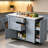 Rolling Kitchen Island Cart with Drop Leaf Countertop, Hidden Trash Compartment & Pull-Out Storage Organizer-129521285