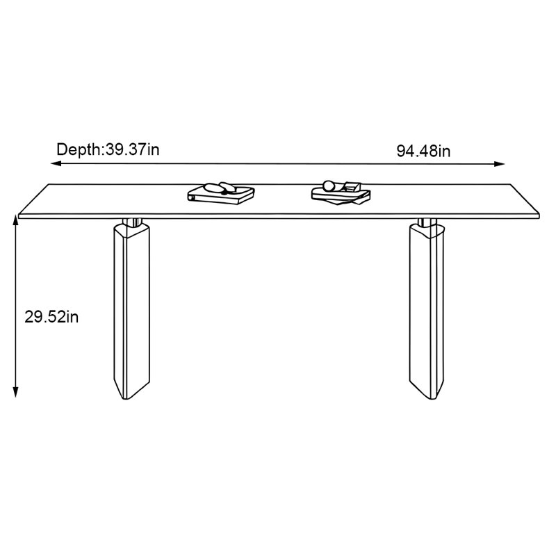 Sebring, 29.52"H x 94.48"L x 39.37"W