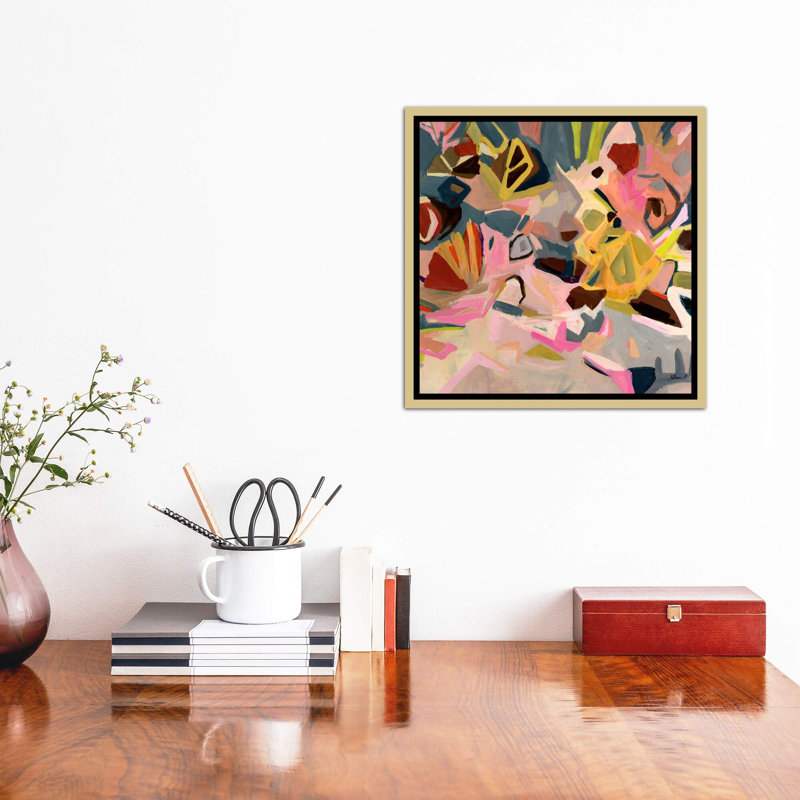 «Pomegranate and Grapefruit» par Julian Spencer - reproduction d'art, Toile encadrée d'or, H 18 po x l 18 po x 1,5 po