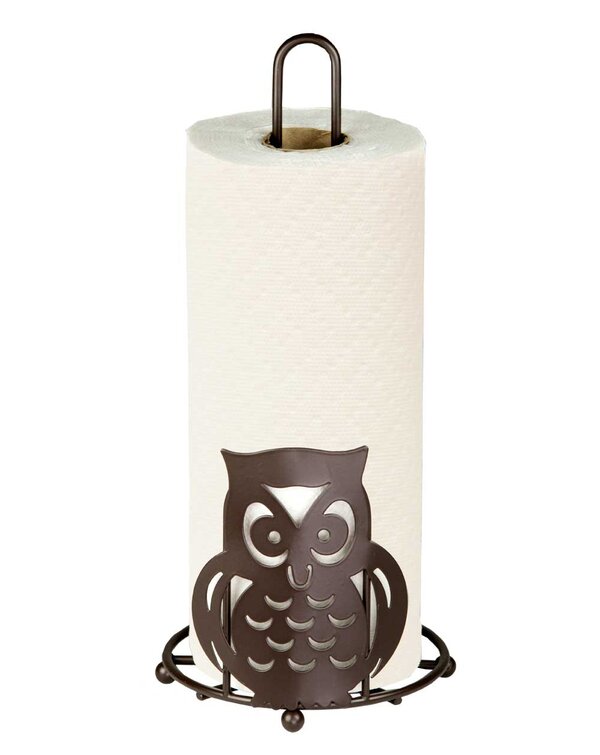 OWL N ROLL' WOODEN DECORATIVE HAND CARVED TISSUE PAPER NAPKIN STAND HOLDER