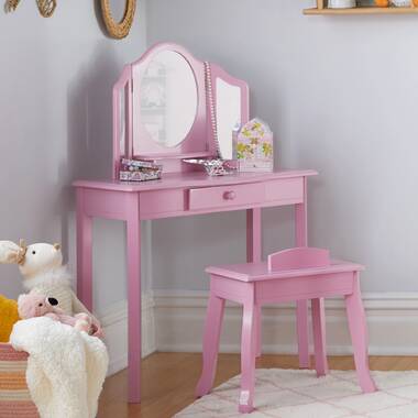 Harriet Bee Diega Kids Vanity Set with Mirror & Reviews