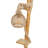 Rustic Wooden Floor Lamp, Handmade Jute Cap, 55.1 in Tall | Adjustable Cable, E27 Socket (Max 40W) | Tree Lamp Design, Natural Finish, Perfect for Country & Rustic Decor, 9.4 x 9.4 in Shelf for Display