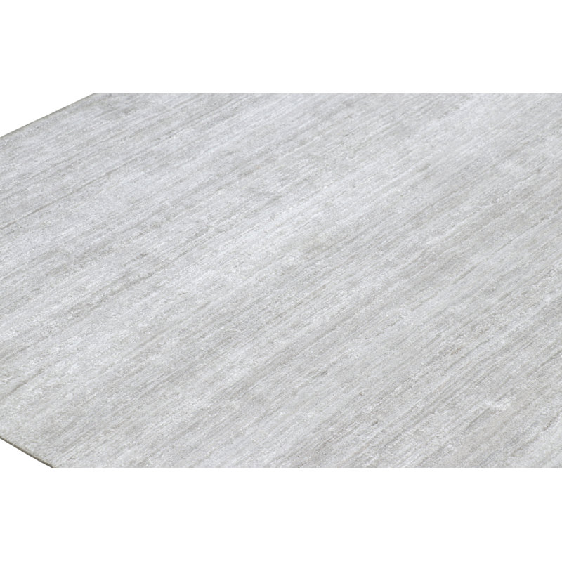 Rug & Kilim’S Oversized Textural Rug In Solid Gray And Off-White Striae