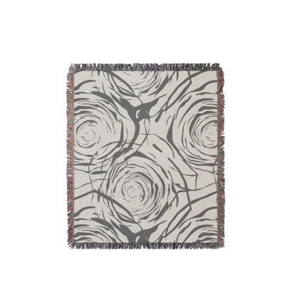 Rose Floral Cotton Throw Blanket