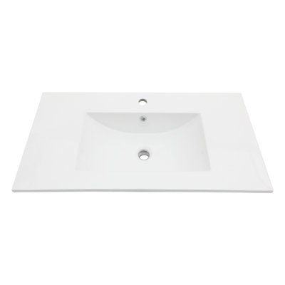 Bathroom Single Sink With 1 Faucet Hole And Overflow
