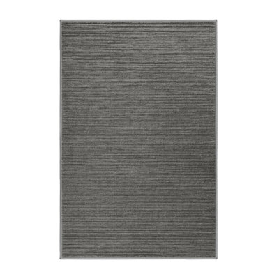Machine Washable Solid Gray Area Rug
