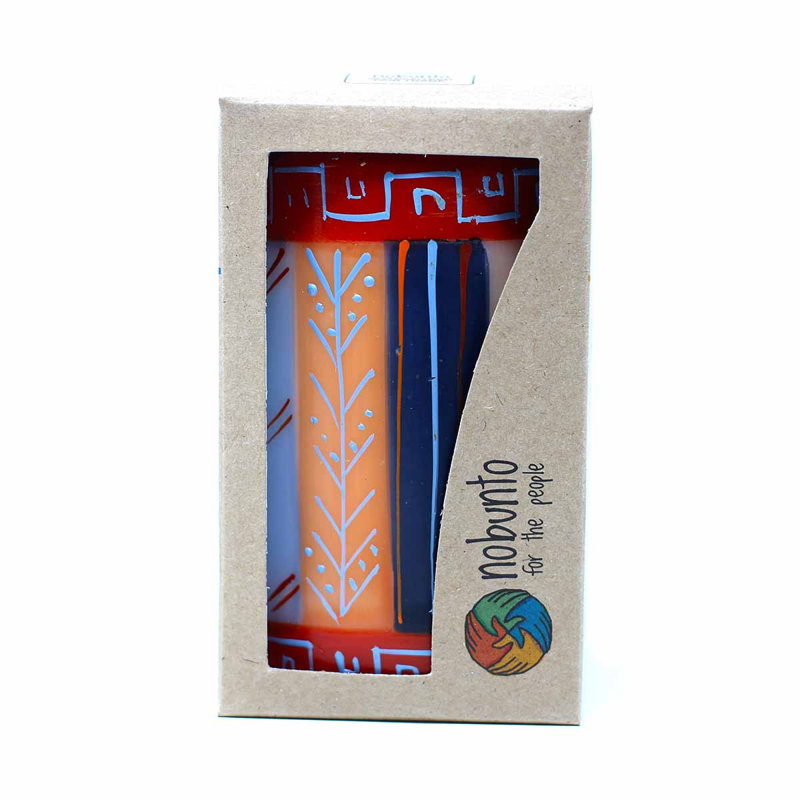 Bougie d’un pilier sans parfum highland dunes, Rouge/Bleu/Orange